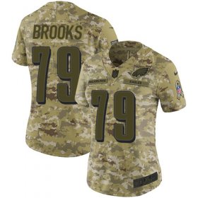 Wholesale Cheap Nike Eagles #79 Brandon Brooks Camo Women\'s Stitched NFL Limited 2018 Salute to Service Jersey