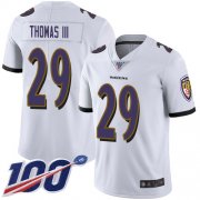 Wholesale Cheap Nike Ravens #29 Earl Thomas III White Men's Stitched NFL 100th Season Vapor Limited Jersey