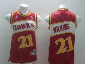 Wholesale Cheap Atlanta Hawks #21 Dominique Wilkins Red Swingman Throwback Jersey
