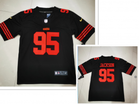 Wholesale Cheap Men\'s San Francisco 49ers #95 Drake Jackson 2022 Black Vapor Untouchable Stitched Jersey