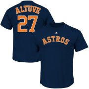 Wholesale Cheap Houston Astros #27 Jose Altuve Majestic Official Name and Number T-Shirt Navy