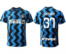 Wholesale Cheap Men 2020-2021 club Inter Milan home aaa versio 37 blue Soccer Jerseys