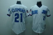 Wholesale Cheap Mitchell And Ness Blue Jays #21 Roger CleMen'stitched White MLB Jersey