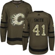 Wholesale Cheap Adidas Flames #41 Mike Smith Green Salute to Service Stitched Youth NHL Jersey