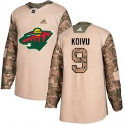 Wholesale Cheap Adidas Wild #9 Mikko Koivu Camo Authentic 2017 Veterans Day Stitched Youth NHL Jersey