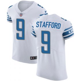 Wholesale Cheap Nike Lions #9 Matthew Stafford White Men\'s Stitched NFL Vapor Untouchable Elite Jersey