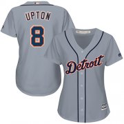 Wholesale Cheap Tigers #8 Justin Upton Grey Road Women's Stitched MLB Jersey