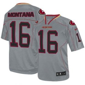 Wholesale Cheap Nike 49ers #16 Joe Montana Lights Out Grey Youth Stitched NFL Elite Jersey