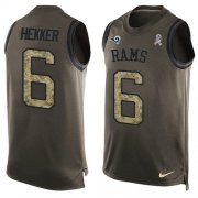 Wholesale Cheap Nike Rams #6 Johnny Hekker Green Men's Stitched NFL Limited Salute To Service Tank Top Jersey