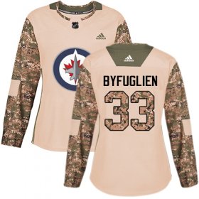 Wholesale Cheap Adidas Jets #33 Dustin Byfuglien Camo Authentic 2017 Veterans Day Women\'s Stitched NHL Jersey