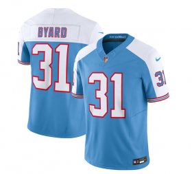 Wholesale Cheap Men\'s Tennessee Titans #31 Kevin Byard Blue White 2023 F.U.S.E. Vapor Limited Throwback Football Stitched Jersey