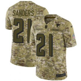 Wholesale Cheap Nike Falcons #21 Deion Sanders Camo Men\'s Stitched NFL Limited 2018 Salute To Service Jersey
