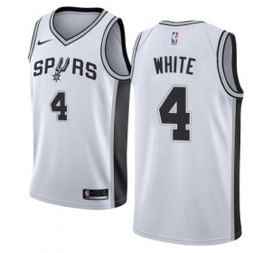 Wholesale Cheap Men\'s Nike San Antonio Spurs #4 Derrick White White Basketball Swingman Association Edition Jersey