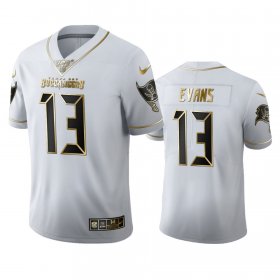 Wholesale Cheap Tampa Bay Buccaneers #13 Mike Evans Men\'s Nike White Golden Edition Vapor Limited NFL 100 Jersey