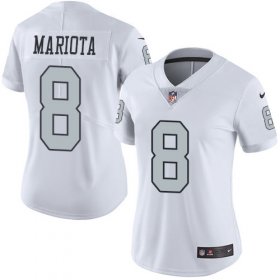 Wholesale Cheap Nike Raiders #8 Marcus Mariota White Women\'s Stitched NFL Limited Rush Jersey