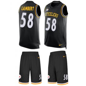 Wholesale Cheap Nike Steelers #58 Jack Lambert Black Team Color Men\'s Stitched NFL Limited Tank Top Suit Jersey