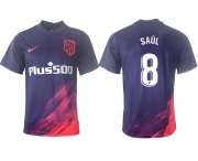 Wholesale Cheap Men 2021-2022 Club Atletico Madrid away aaa version purple 8 Soccer Jerseys