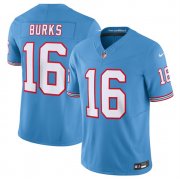 Wholesale Cheap Men's Tennessee Titans #16 Treylon Burks Light Blue 2023 F.U.S.E. Vapor Limited Throwback Stitched Football Jersey
