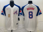 Cheap Men's Atlanta Braves #8 Eddie Rosario Number White 2023 City Connect Cool Base Stitched Jerseys