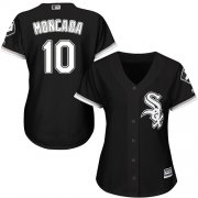 Wholesale Cheap White Sox #10 Yoan Moncada Black Alternate Women's Stitched MLB Jersey