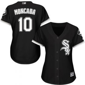 Wholesale Cheap White Sox #10 Yoan Moncada Black Alternate Women\'s Stitched MLB Jersey