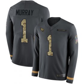 Wholesale Cheap Nike Cardinals #1 Kyler Murray Anthracite Salute to Service Men\'s Stitched NFL Limited Therma Long Sleeve Jersey