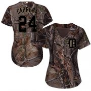 Wholesale Cheap Tigers #24 Miguel Cabrera Camo Realtree Collection Cool Base Women's Stitched MLB Jersey