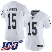 Wholesale Cheap Nike Raiders #15 Nelson Agholor White Women's Stitched NFL 100th Season Vapor Untouchable Limited Jersey