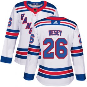 Wholesale Cheap Adidas Rangers #26 Jimmy Vesey White Road Authentic Women\'s Stitched NHL Jersey