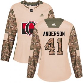 Wholesale Cheap Adidas Senators #41 Craig Anderson Camo Authentic 2017 Veterans Day Women\'s Stitched NHL Jersey