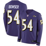 Wholesale Cheap Nike Ravens #54 Tyus Bowser Purple Team Color Men's Stitched NFL Limited Therma Long Sleeve Jersey