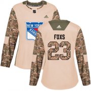 Wholesale Cheap Adidas Rangers #23 Adam Foxs Camo Authentic 2017 Veterans Day Women's Stitched NHL Jersey