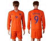 Wholesale Cheap Holland #9 V.persie Home Long Sleeves Soccer Country Jersey