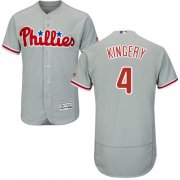 Wholesale Cheap Phillies #4 Scott Kingery Grey Flexbase Authentic Collection Stitched MLB Jersey