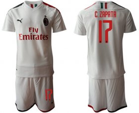 Wholesale Cheap AC Milan #17 C.Zapata Away Soccer Club Jersey