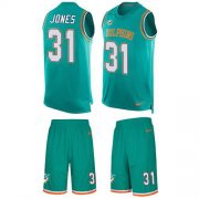 Wholesale Cheap Nike Dolphins #31 Byron Jones Aqua Green Team Color Men's Stitched NFL Limited Tank Top Suit Jersey