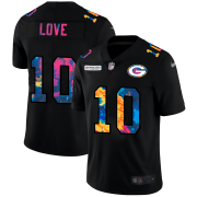 Cheap Green Bay Packers #10 Jordan Love Men's Nike Multi-Color Black 2020 NFL Crucial Catch Vapor Untouchable Limited Jersey