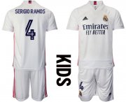 Wholesale Cheap Youth 2020-2021 club Real Madrid home 4 white Soccer Jerseys