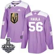 Wholesale Cheap Adidas Golden Knights #56 Erik Haula Purple Authentic Fights Cancer 2018 Stanley Cup Final Stitched Youth NHL Jersey