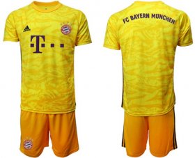Wholesale Cheap Bayern Munchen Blank Yellow Goalkeeper Soccer Club Jersey