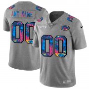 Wholesale Cheap San Francisco 49ers Custom Men's Nike Multi-Color 2020 NFL Crucial Catch Vapor Untouchable Limited Jersey Greyheather