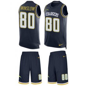Wholesale Cheap Nike Chargers #80 Kellen Winslow Navy Blue Team Color Men\'s Stitched NFL Limited Tank Top Suit Jersey