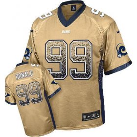 Wholesale Cheap Nike Rams #99 Aaron Donald Gold Men\'s Stitched NFL Elite Drift Fashion Jersey