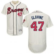 Wholesale Cheap Braves #47 Tom Glavine Cream Flexbase Authentic Collection Stitched MLB Jersey
