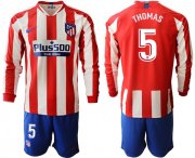 Wholesale Cheap Atletico Madrid #5 Thomas Home Long Sleeves Soccer Club Jersey