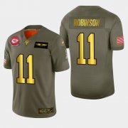 Wholesale Cheap Kansas City Chiefs #11 Demarcus Robinson Men's Nike Olive Gold 2019 Salute to Service Limited NFL 100 Jersey