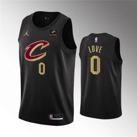 Wholesale Cheap Men\'s Cleveland Cavaliers #0 Kevin Love Black Statement Edition Stitched Basketball Jersey