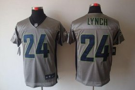 Wholesale Cheap Nike Seahawks #24 Marshawn Lynch Grey Shadow Men\'s Stitched NFL Elite Jersey