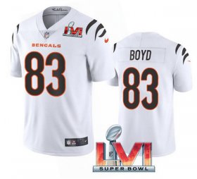 Wholesale Cheap Men\'s Cincinnati Bengals #83 Tyler Boyd 2022 White Super Bowl LVI Vapor Limited Stitched Jersey