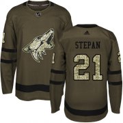 Wholesale Cheap Adidas Coyotes #21 Derek Stepan Green Salute to Service Stitched Youth NHL Jersey